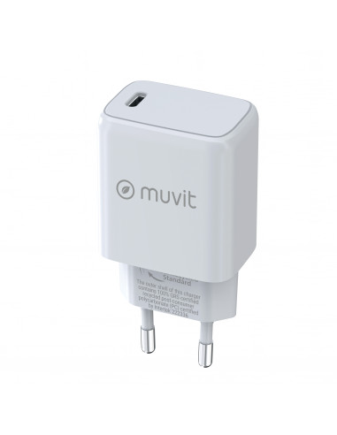 muvit for change cargador de pared Tipo C PD 30W blanco