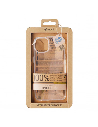 muvit for change funda recycletek compatible con Apple iPhone 13 transparente