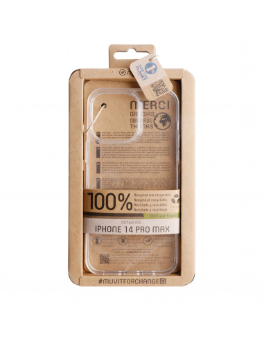 muvit for change funda recycletek compatible con Apple iPhone 14 Pro Max transparente