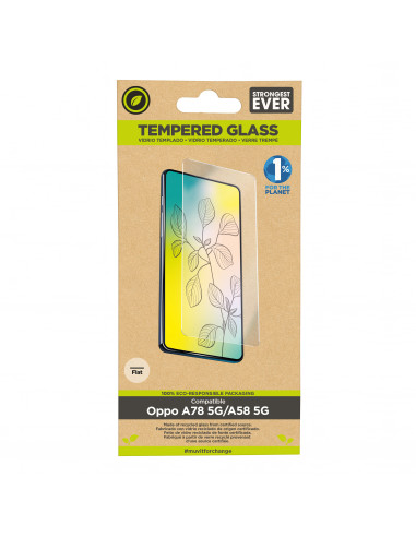 muvit for change protector pantalla compatible con Oppo A78 5G/A58 5G vidrio templado plano