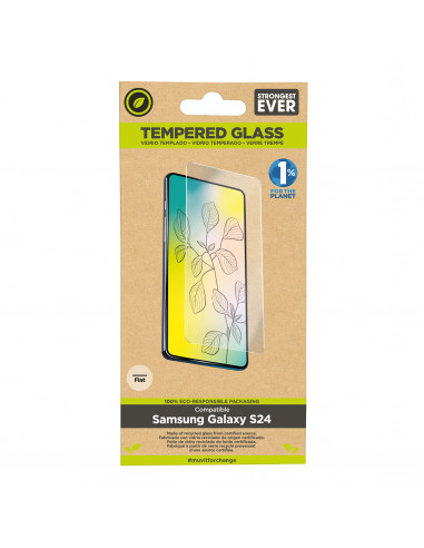 muvit for change protector pantalla recycletek compatible con Samsung Galaxy S24 vidrio templado plano