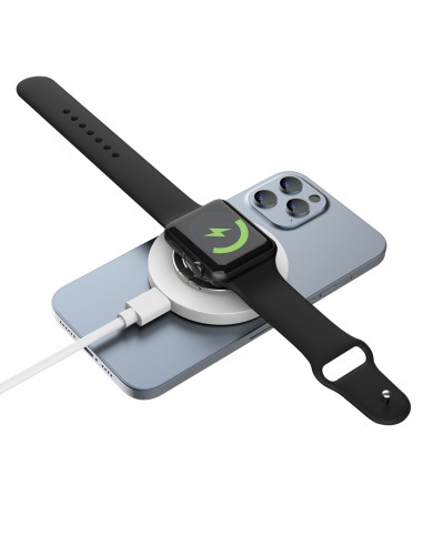 muvit for change cargador Magsafe+iWatch+Airpods inalambrico 15W con soporte y cable tipo C incluido