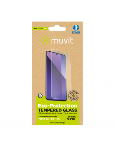 muvit for change protector pantalla recycletek compatible con Xiaomi Redmi Note 13 Pro+ 5G vidrio plano