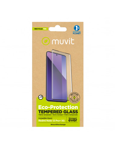 muvit for change protector pantalla recycletek compatible con Xiaomi Redmi Note 13 Pro+ 5G vidrio curvo