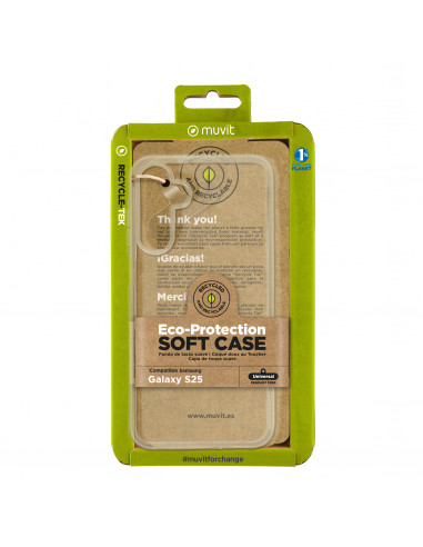 muvit for change funda recycletek compatible con Samsung Galaxy S25 transparente